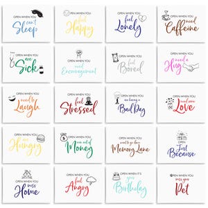 24 Open When You Envelopes For Birthday, Military Deployment Gifts, Open When Envelopes College Going Away Gift, Leaving Home Gifts, OWE003