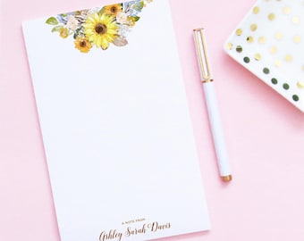 personalized autumn floral notepad for women fall floral etsy