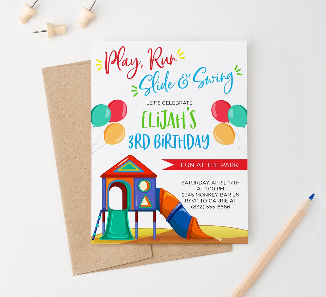Buy Playground Birthday Invitation, Summer Birthday Invitations