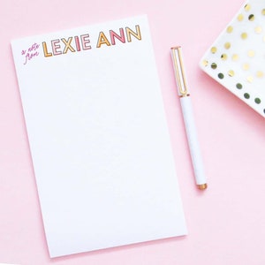 A Note From Personalized Notepad for Girls Cute Stationery, Simple Letter Writing Paper for Kids Custom Modern Thank You Notes for Kid NP254