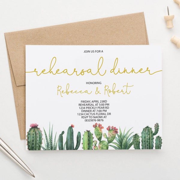 Succulent Wedding Rehearsal Dinner Invites Fiesta Rehearsal Dinner Invitation Cactus Rehearsal Dinner Invitations Printed or Download RDI019