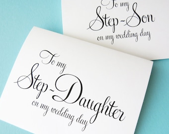 To my Step-Daughter on my Wedding Day, Wedding Card to my Step-Daughter, to my Step-Son of the Bride or Groom Cards, WFS02