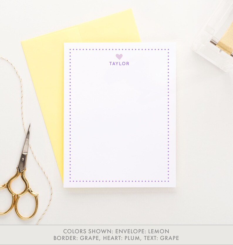 Kids Stationery Set for Girls Heart and Polka Dots Etsy