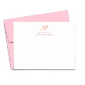 Papeterie personnalisée pour bébé avec enveloppes, cartes de remerciement plates pour baby shower, fille, papeterie pour chambre d'enfant, cadeau pour nouvelle maman, KS265