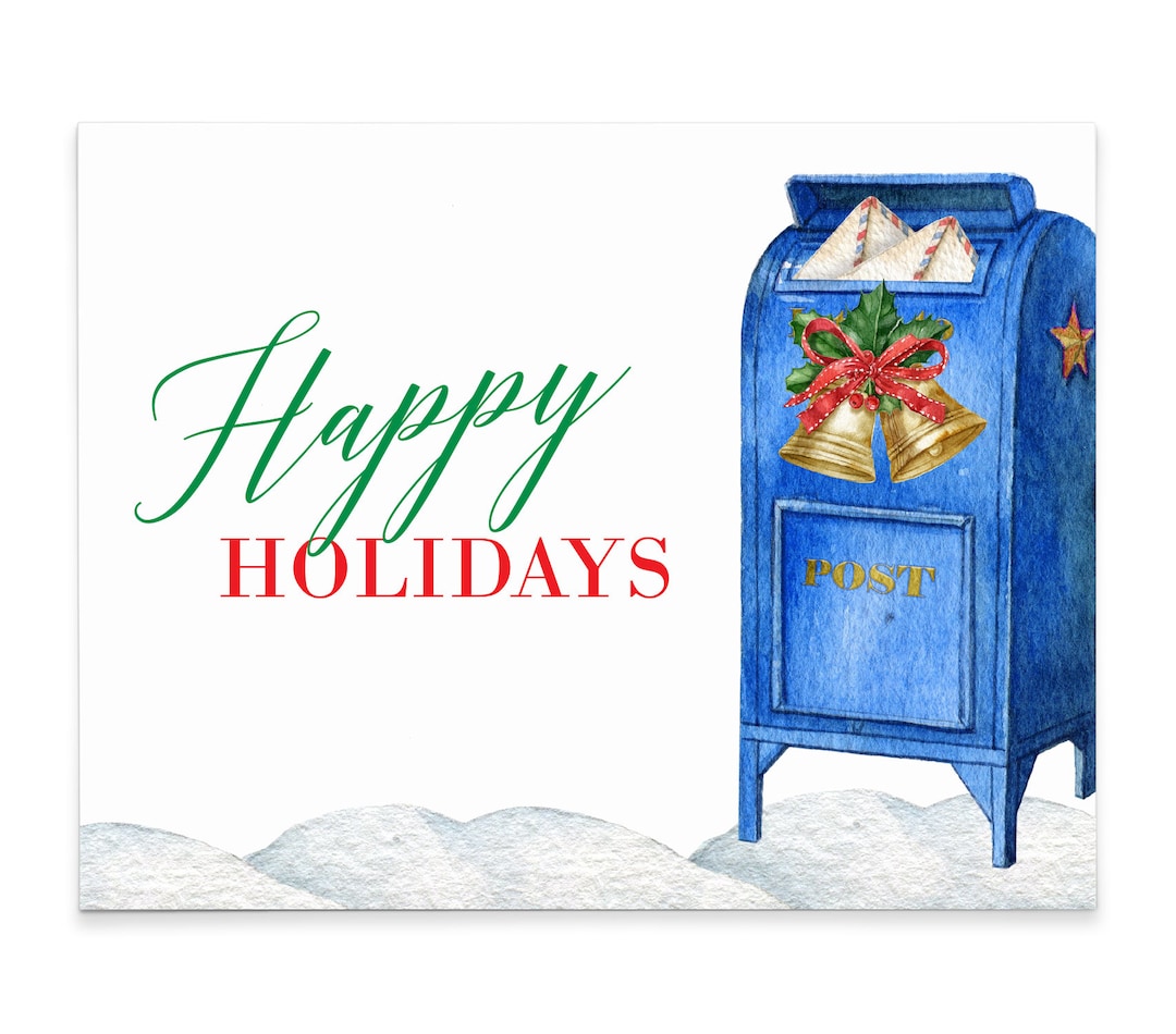 Mail Carrier Thank You Cards, Postal Christmas Card, Holiday Post Cards for Mail Man Thank You