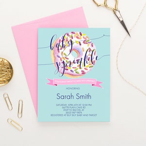 Donut Baby Shower Invite Girl Donut Baby Shower Invitation Download, Donut Sprinkle Baby Shower Invitations Donuts Baby Shower Invite BSI018