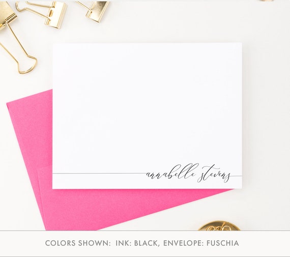 Simple Script Personalized Stationary for Women, Elegant Note