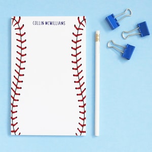 Notatnik baseballowy dla chłopców, spersonalizowany zestaw artykułów piśmienniczych, spersonalizowany notatnik sportowy dla dzieci, zestaw papieru do pisania baseballowego, chłopięcy notatnik w linie NP143