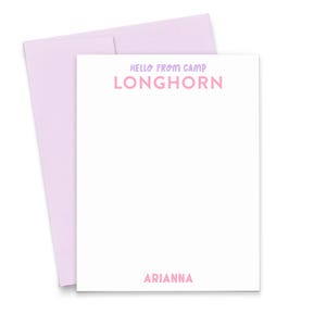 Personalisierte Camp Grußkarten Füllen Sie den Rohling aus, FLAT Camp Stationary Für Mädchen, Camper Grußkarten mit Umschlägen, Camping Stationery, KS276