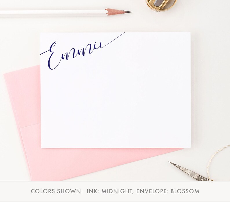 Personalized Stationery Set for Women Custom Note Cards, Customized ...