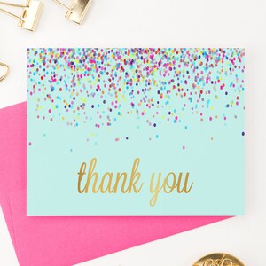 Confetti Dank u kaarten voor verjaardag Dank u Notities voor Meisjes Dank u Kaarten voor Kinderen, Baby Shower Thank You Card, Medische Staf, TY025