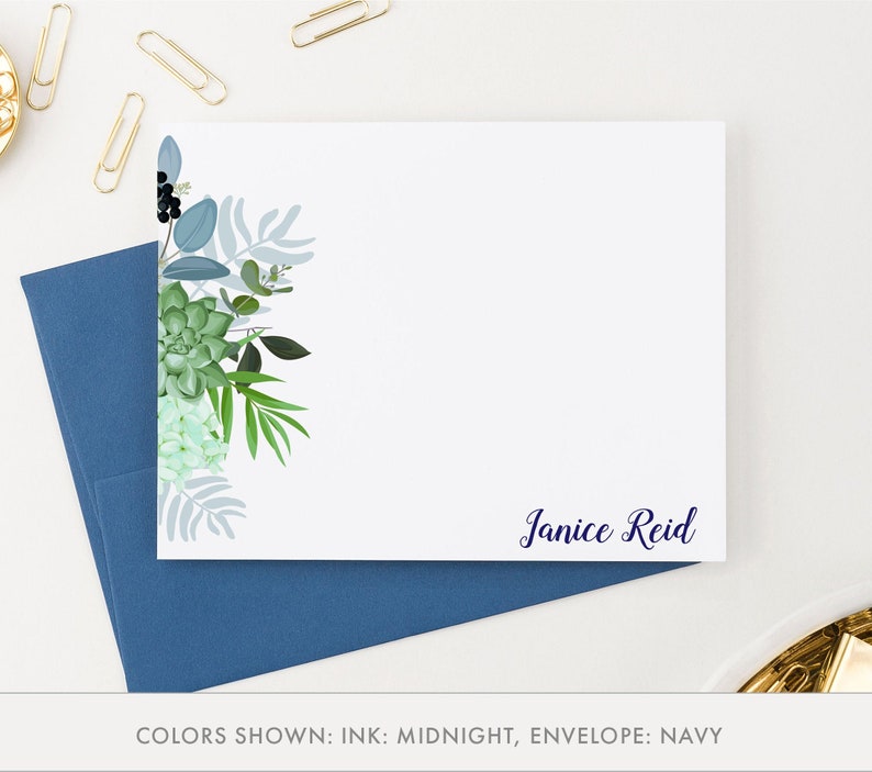 Personalized Greenery Stationery for Women Stationary Gift Etsy