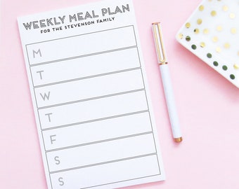 Personalized Weekly Meal Plan Notepad, Family Meal Prep for the Week, Custom Kitchen Note Pad Food Planner, Moms Dinner Menu Schedule HNP003