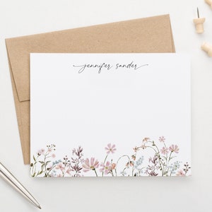 Floral Stationery, Personalized Stationery Set, Note Cards For Women –  Crafting With My Chis