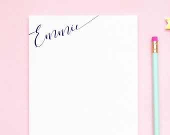 Womens Personalized Notepad Set, Custom Stationary Set for Women Personalized Note Pad with Name, Custom Corner Script Stationary, NP091