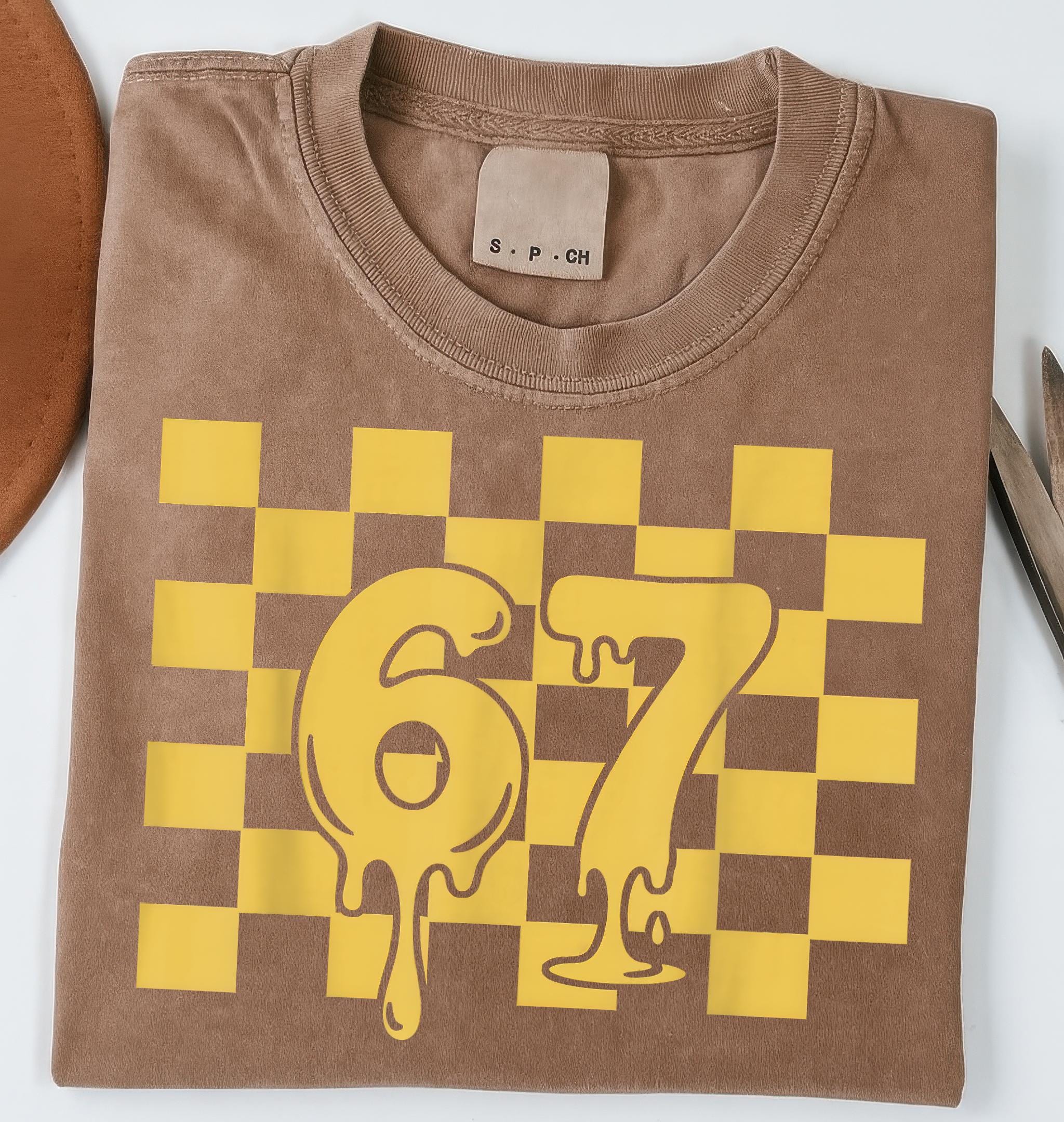 Checkerboard Dripping Number 67 Png, Retro Skate Style Shirt Design ...
