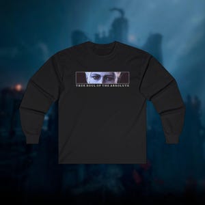 Baldurs Gate 3 Inspired Long Sleeve T-Shirt, Gift For Women and Men Unisex Graphic Tee, Favorite Companion&#39;s Eyes And Title | Minthara