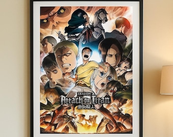 Attack on Titan Wall Art | AOT Poster | AOT Manga Print | AOT Bedroom Decor | Attack on titan Illustration | Digital AOt Artwork Gift