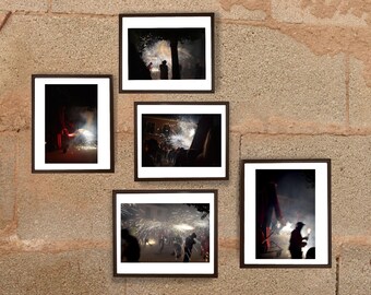 Fire Festival fotografie muur kunst set van 5-digitale download|Hedendaagse kunst decor slaapkamer vlammen kunst excentrieke fotografie prints muur dec