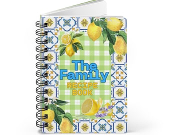 Citroentegel The Family-receptenboek spiraalgebonden dagboek | Receptennotitieboekje, keukenopberger
