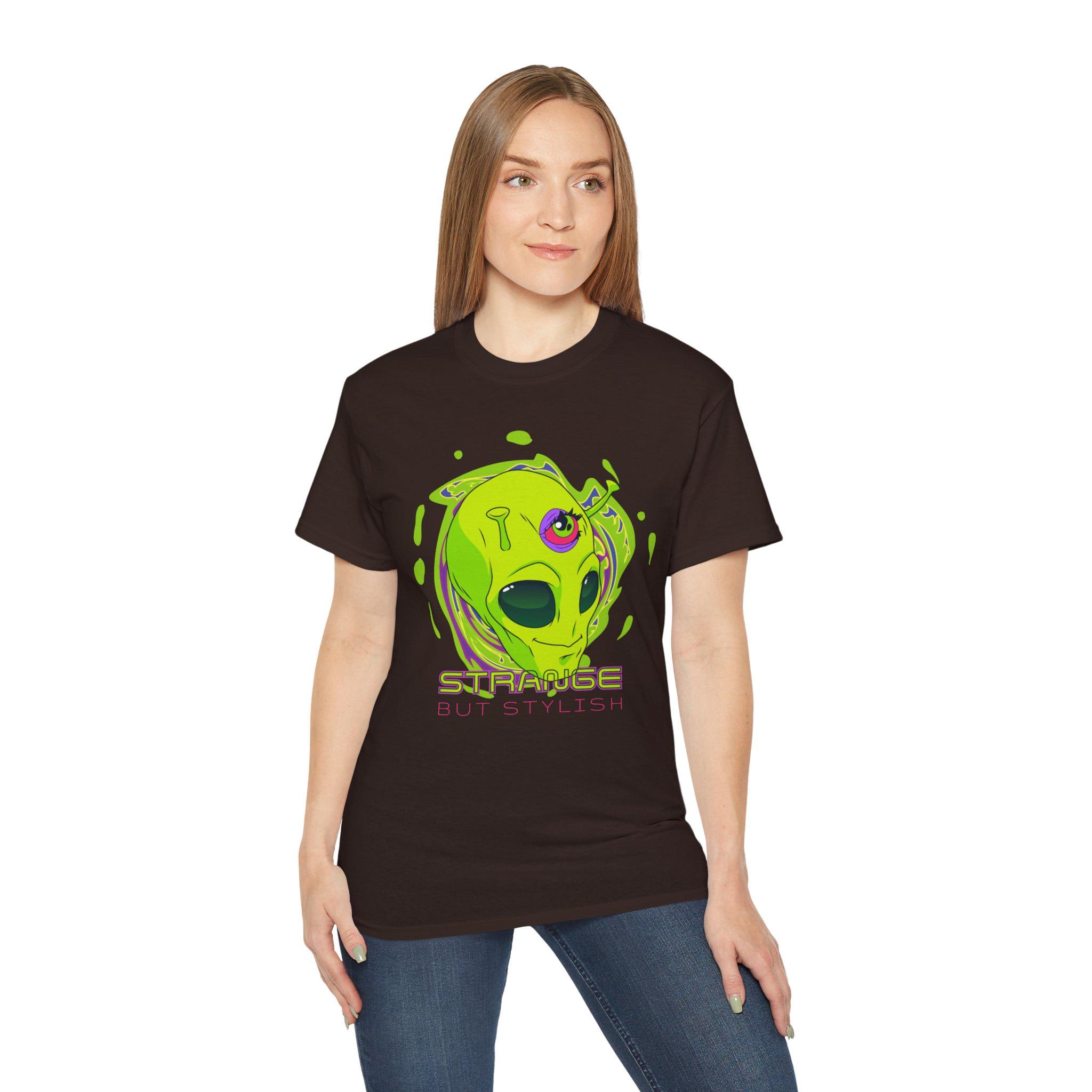 Green Alien Skull Tee | Sci-fi Graphic T-shirt, Strange Logo - Etsy