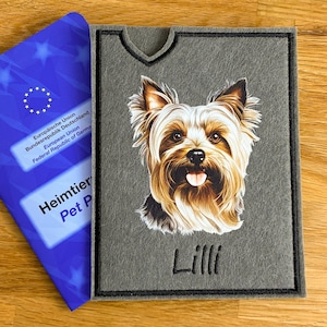 Impfpasshülle Hund Yorkshire Terrier personalisiert | Heimtierausweis Hülle Filz | Impfpass Hülle Hund | Haustier Zubehör