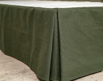 Durable Linen Bed Skirt – Custom Handmade Bedskirt – Eco Friendly  Flax – Tailored Dust Ruffle Valance – Twin Full Queen King Sizes