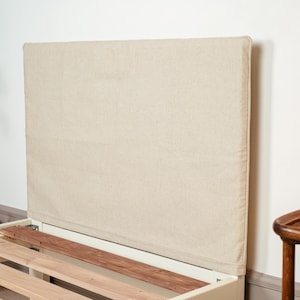 Headboard Slipcover Cord Natural Linen, Custom Made Linen Headboard Cover Upholstery, Foot board Cover, Any size, Twin, Full, Queen, King.