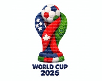 World Cup Fur Style PNG | USA, Kanada, Mexiko Football Trophy 2026 Clipart (digitaler Download)