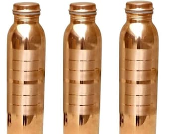 100% Pure Copper Water Bottle Drinking Storage Tumbler Ayurveda Health 1000 ml
