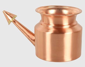 Pure Copper Neti Pot Yoga Ayurveda Nose Irrigation Cleaning Kalash Lota 300ml