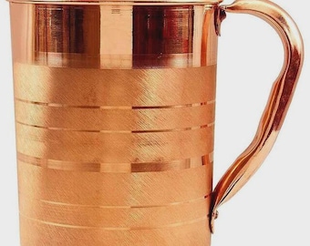 100% Pure Copper Water Pitcher Jug Drinking Storage Pot Ayurveda Health Benefits 1500ml
