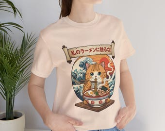 Cat Ramen Graphic Tee: Unisex Foodie Shirt