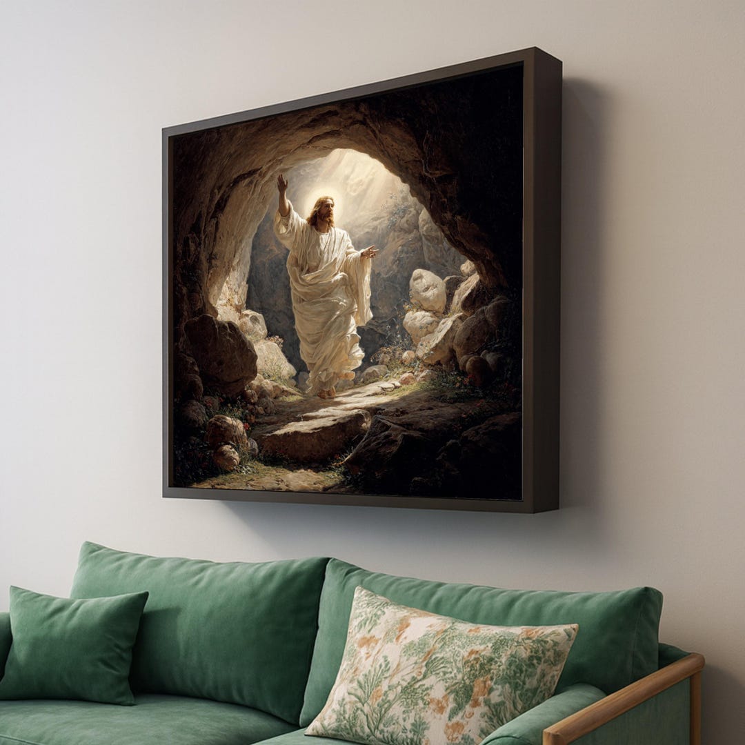 Jesus Christ Resurrection Canvas Wall Art, Religious Christian Decor ...