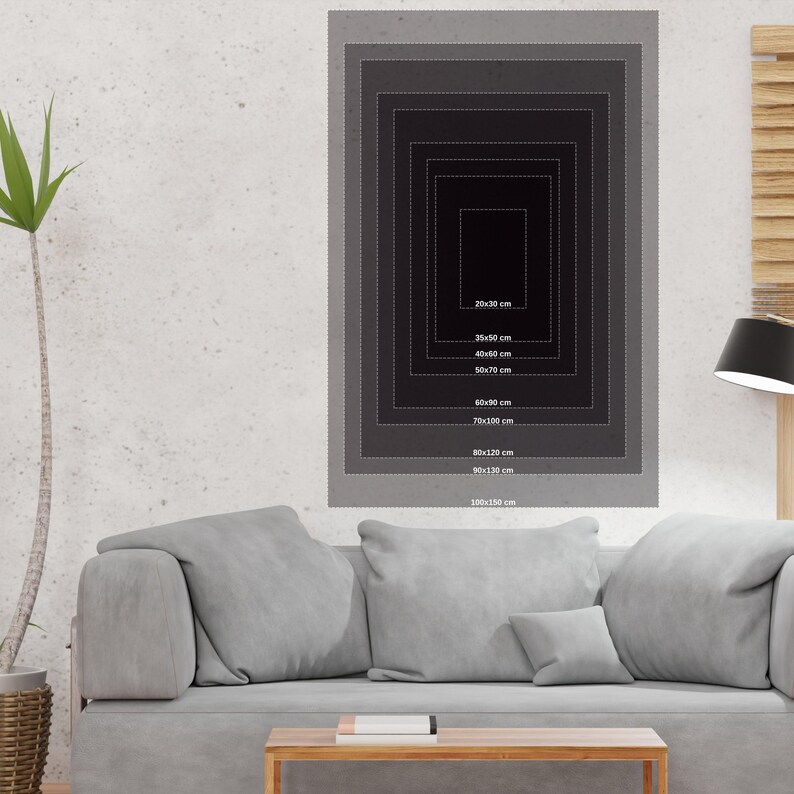 Cuadro Canva Listo Para Colgar Tipo Galería Curvas De Colores 50X75 cm