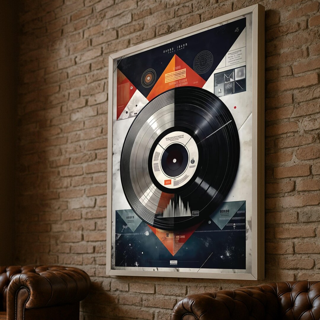 Vintage Vinyl Record Canvas Wall Art, Retro Music Design, Modern ...