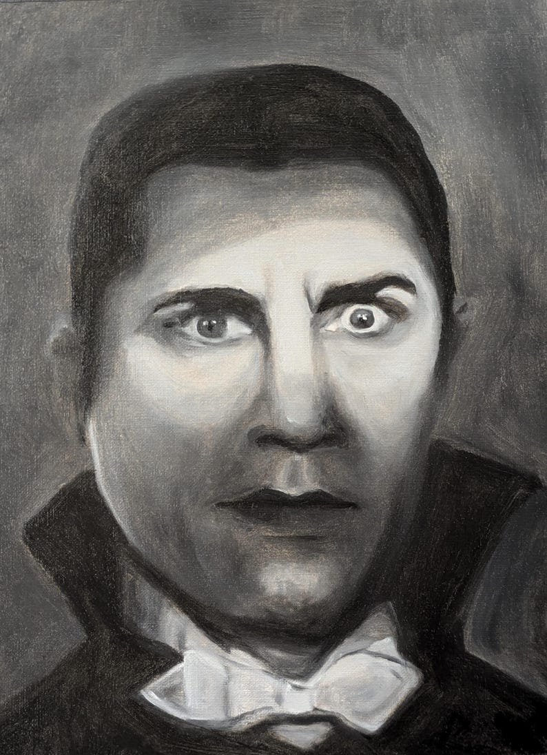 Bela Lugosi Aka Dracula Original Oil Painting on a 9x12 Inch Canvas ...