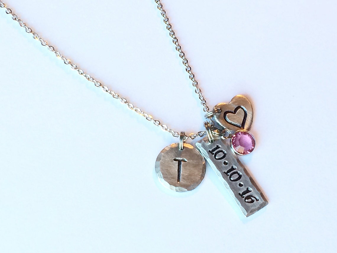 New Baby Charm Necklace Personalized Charm Necklace New Etsy