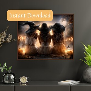 Vintage Witch Halloween Wall Art: Rustic Witchcore Decor (Digital Download)