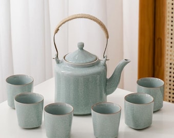 Handgemaakte keramische kungfu-theeset | Ice Crackle Glaze