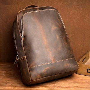 Artisan Backpack | Full grain Vintage Leather Minimalist Backpack | Laptop Bag