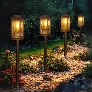 Solar Garden Lights: Hollow-Out Waterproof Pathway Lighting - 6-Piece Set