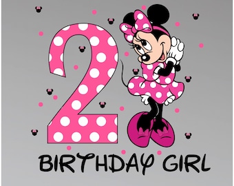 Minnie Mouse 2nd Birthday Girl PNG – Pink Polka Dot Clipart (Digital Download)