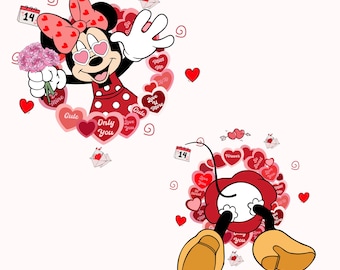 Minnie Valentine PNG, Mouse Font Design (Digital Download)