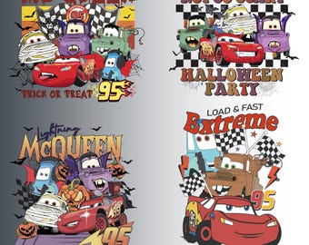 Cars McQueen Halloween PNG Clipart – Watercolor Bundle (Digital Download)