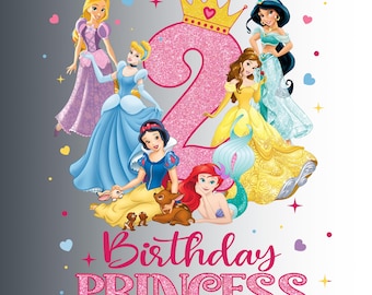 2nd Birthday Princess PNG, Disney Inspired Design (Digital File)