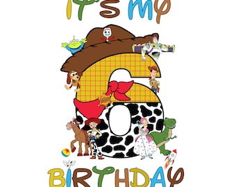 Toy Story 6th Birthday PNG, Matching Party Theme (Digital Download)