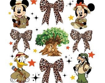 Mickey and Friends Animal Kingdom PNG, Family Safari Trip (Digital Download)