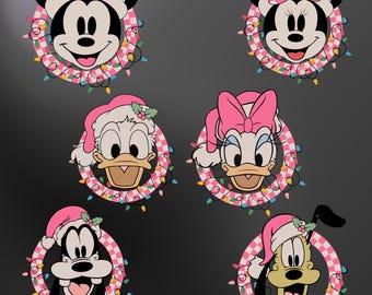 Paquete PNG de Mickey y sus amigos navideños (descarga digital)