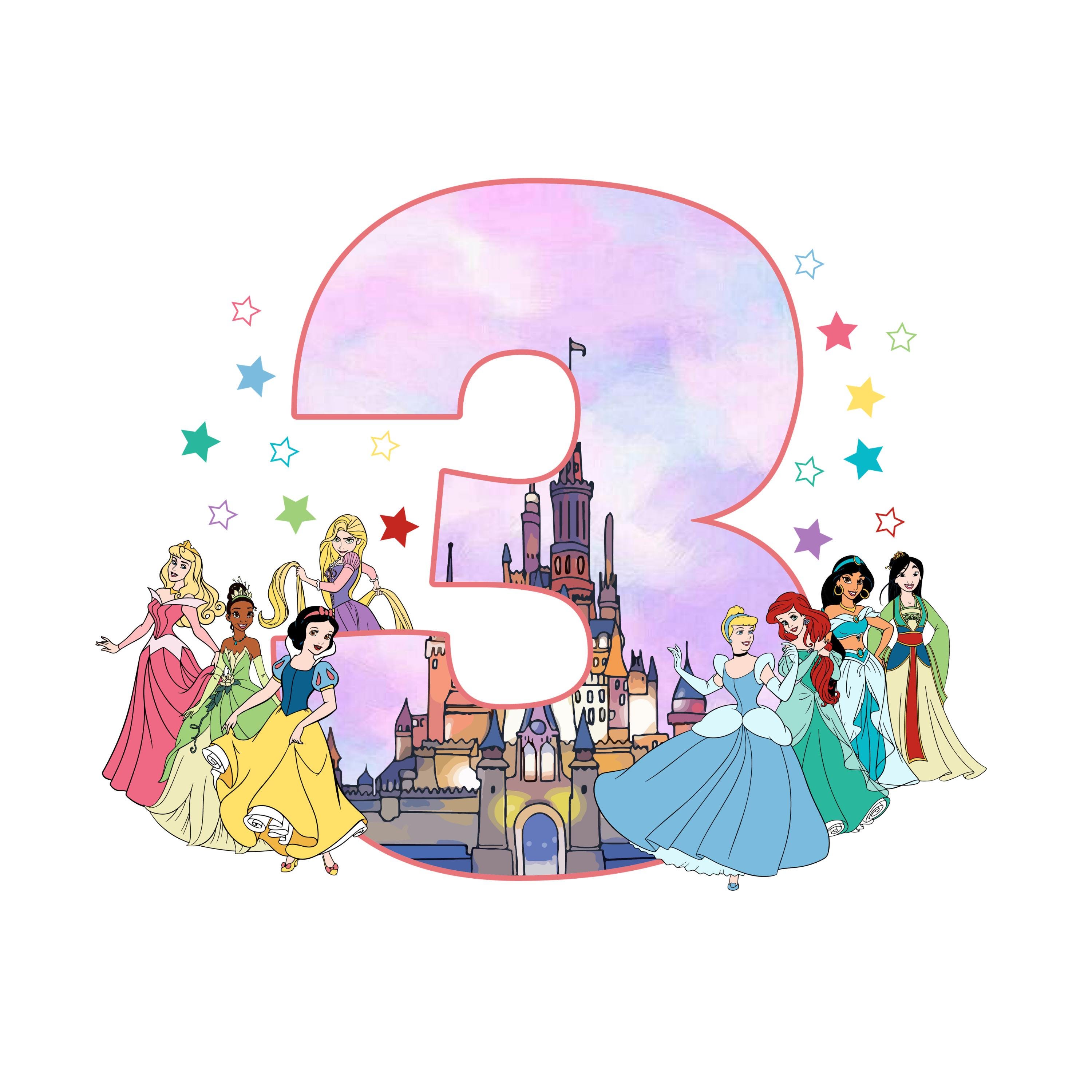 Disney Princess Birthday Numbers PNG Bundle • 1st 2nd 3rd 4th 5th ...